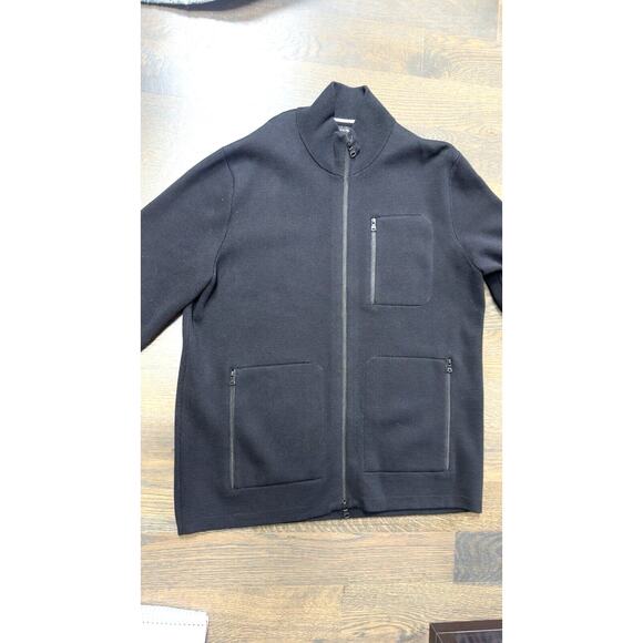 Banana Republic Cardigan Sweater Jacket Black   Full Zip Gray‎ ~ XL - Picture 5 of 5